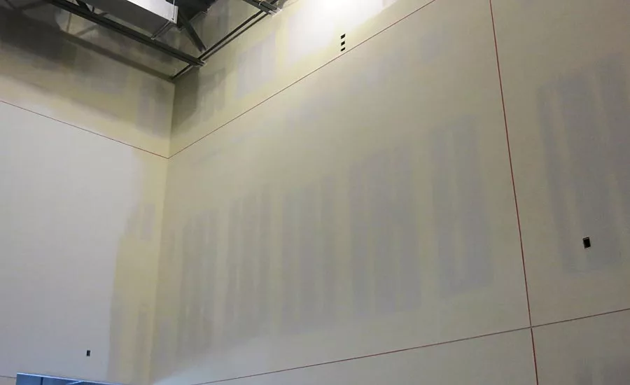 Perforated mud legs can be attached with 847 spray adhesive. Image courtesy of Trim-Tex.
