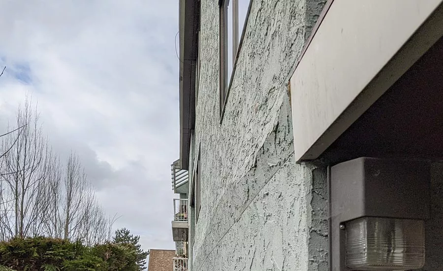 Compression failures due to a failure to accommodate building movement. Photo courtesy of Jason Wei. 