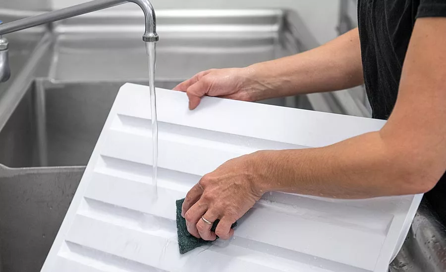 Panels are impervious to water and can be washed if required to maintain hygiene in the bakery.