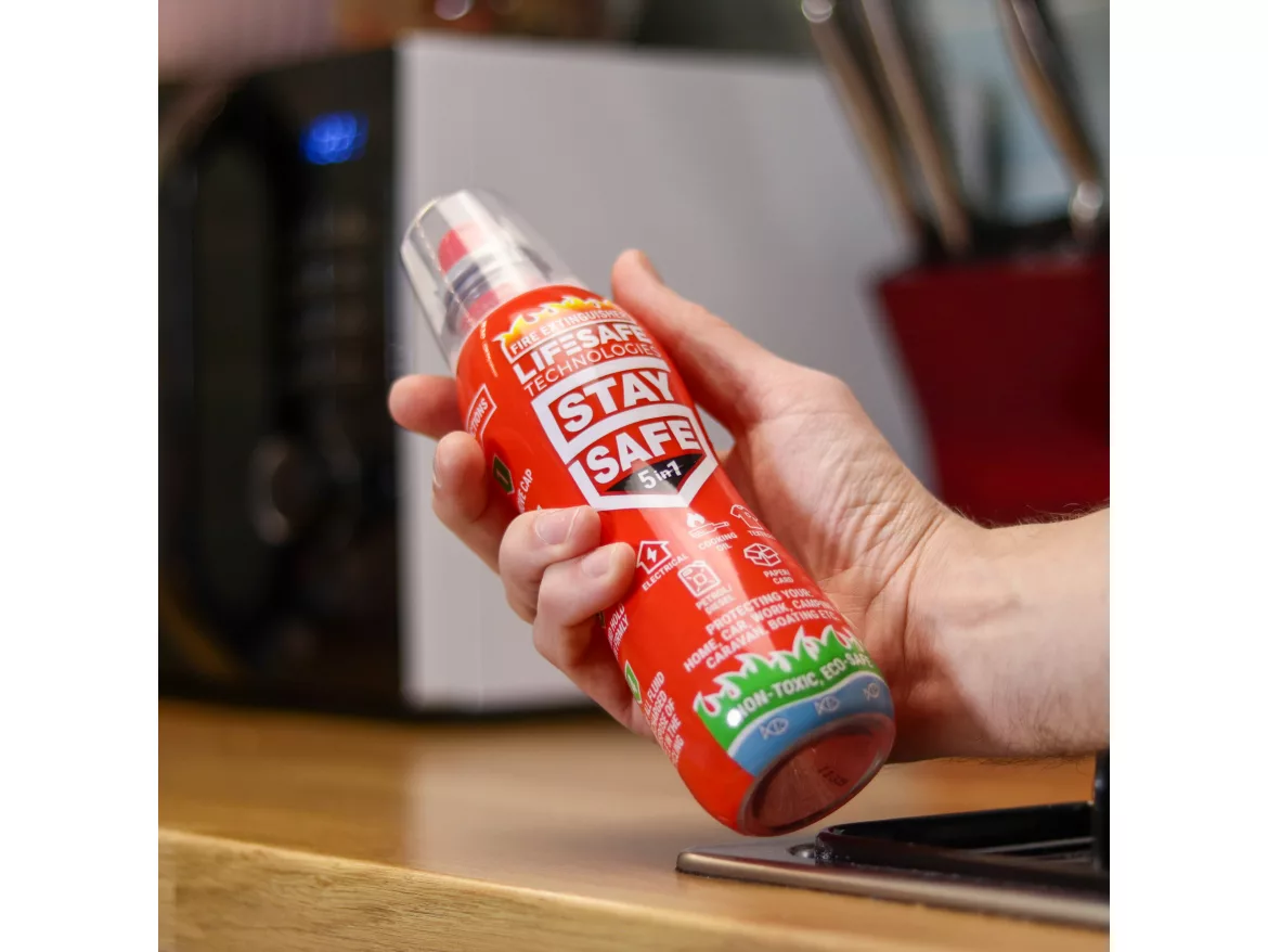 StaySafe's portable fire extinguisher