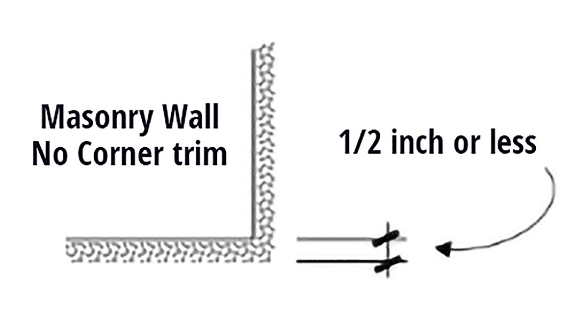 Masonry Wall No Corner Trim