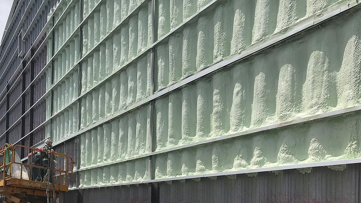 A sray foam application