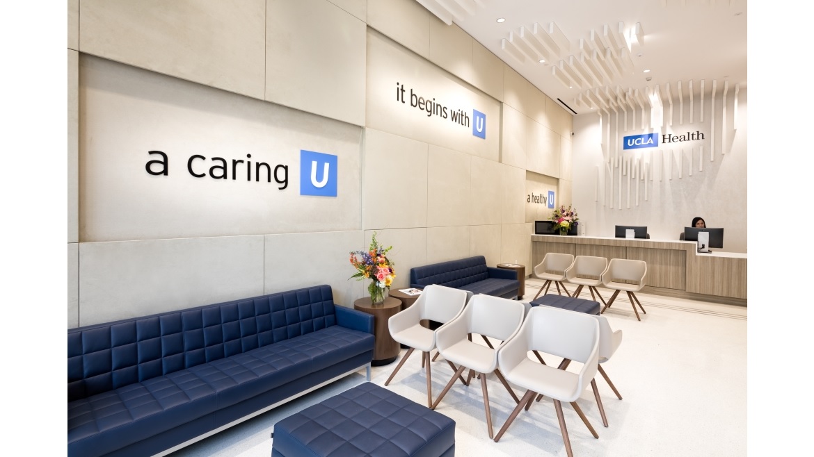 UCLA Health Center Lobby Facing Side Wall on Angle
