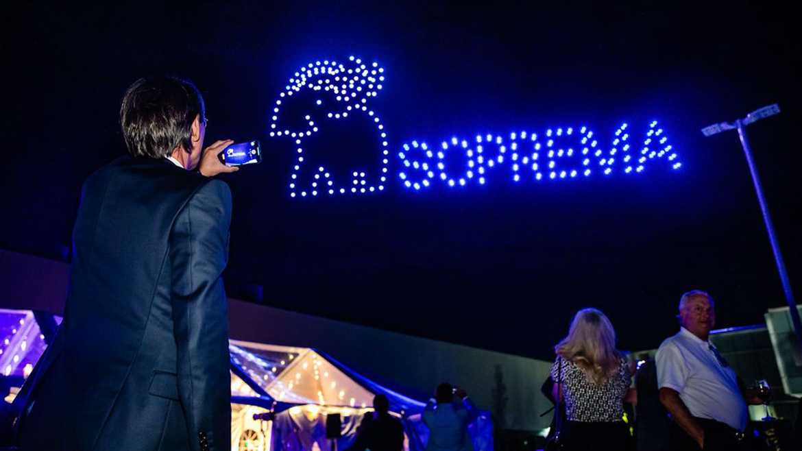Light Show at New SOPREMA Headquarters Opening Ceremony
