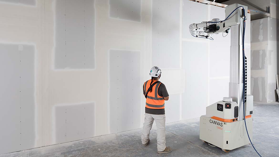 A drywalling robot from Canvas