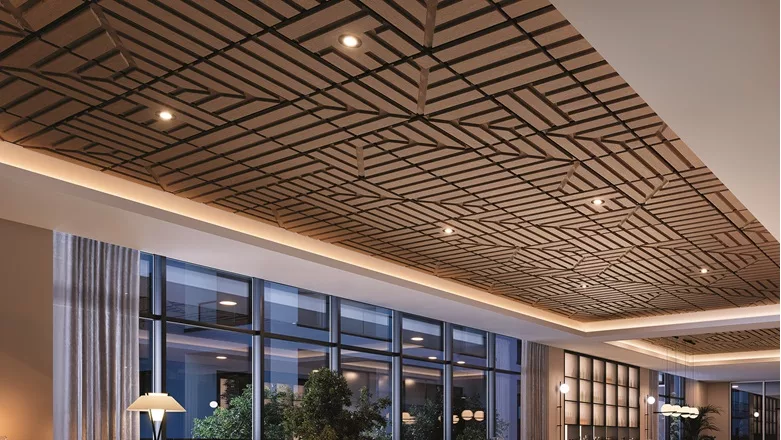 Ceiling panels with a wood look