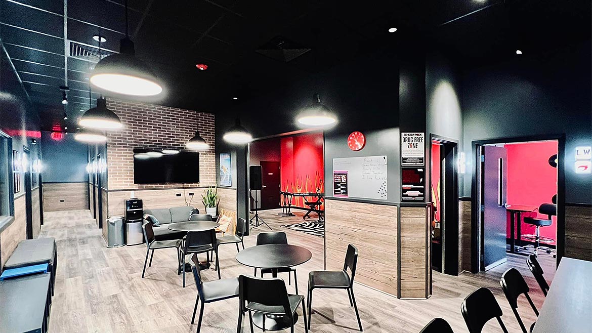 Photos of the acoustic design at Schhol of Rock