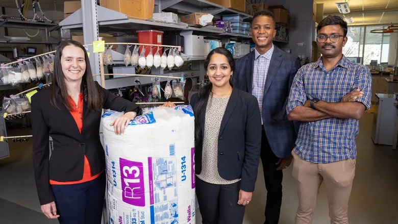 Georgia Tech Students utilize hemp insulation. 