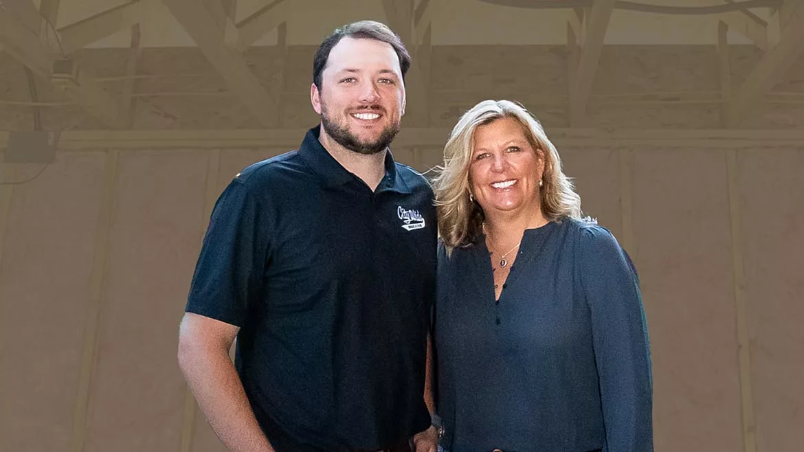 Jennifer Roeder, CEO of City Wide Insulation, with her son, Alex.