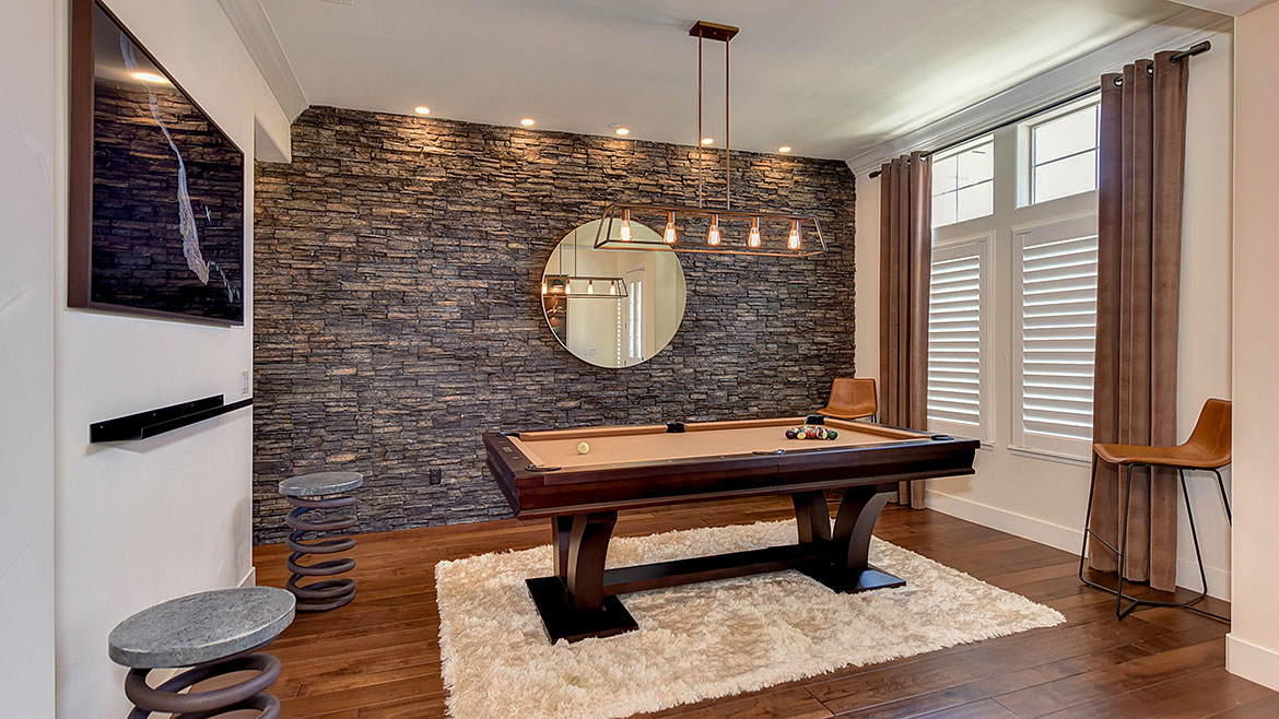 Stone accent wall on a home interior