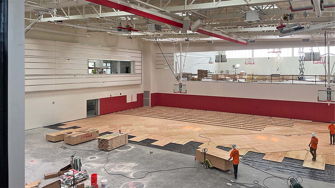 Newport High School basketball court