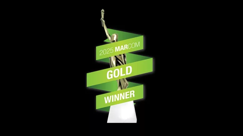 An image of the MarCom Award honoring marketing for building enclosure contractors
