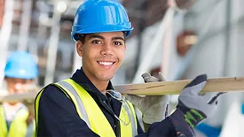 A young construction worker