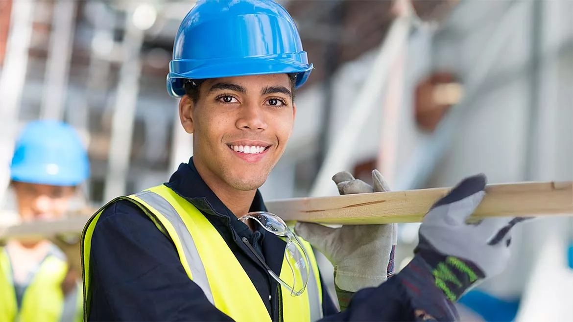 A young construction worker