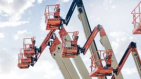 A skyline shot of JLG booms