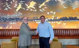 The Slag Cement Association Herb Moeckel  and Jan Prusinski  shake hansds