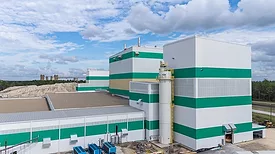 An aerial shot of CertainTeed Gypsum's Palatka plant