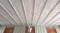 Spray Foam Insulation applied to a ceiling