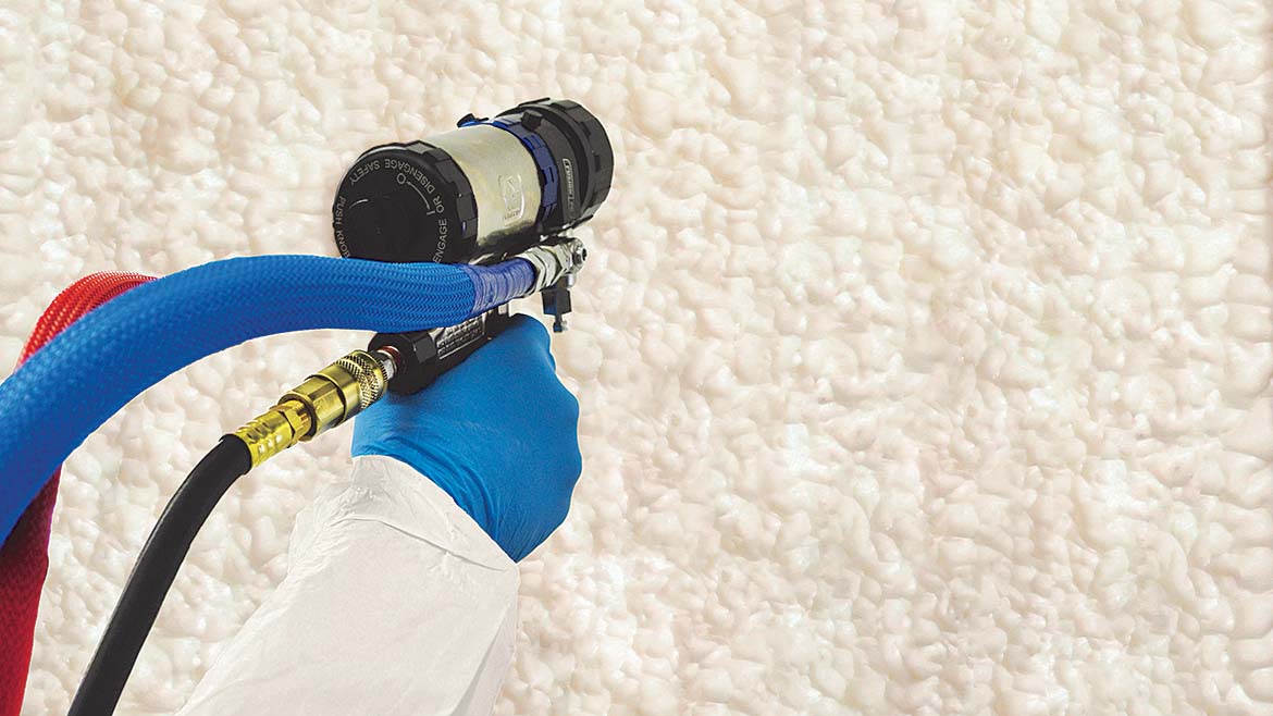 a spray foam insulation application