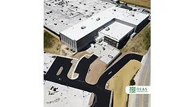Aerial view of Case Engineerings work on Reckitt Benckiser Plant in St. Peters, MO 