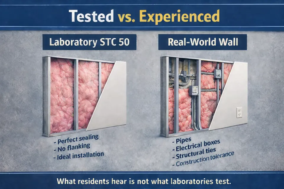 A chart showing lab conditions vs. real-world conditions