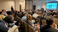 A shot of a general session at a trade show