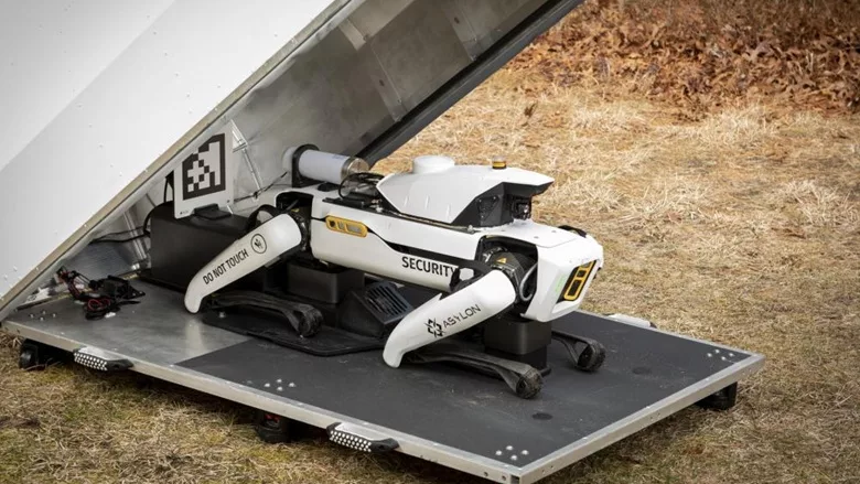 The Drone Dog construction security unit.