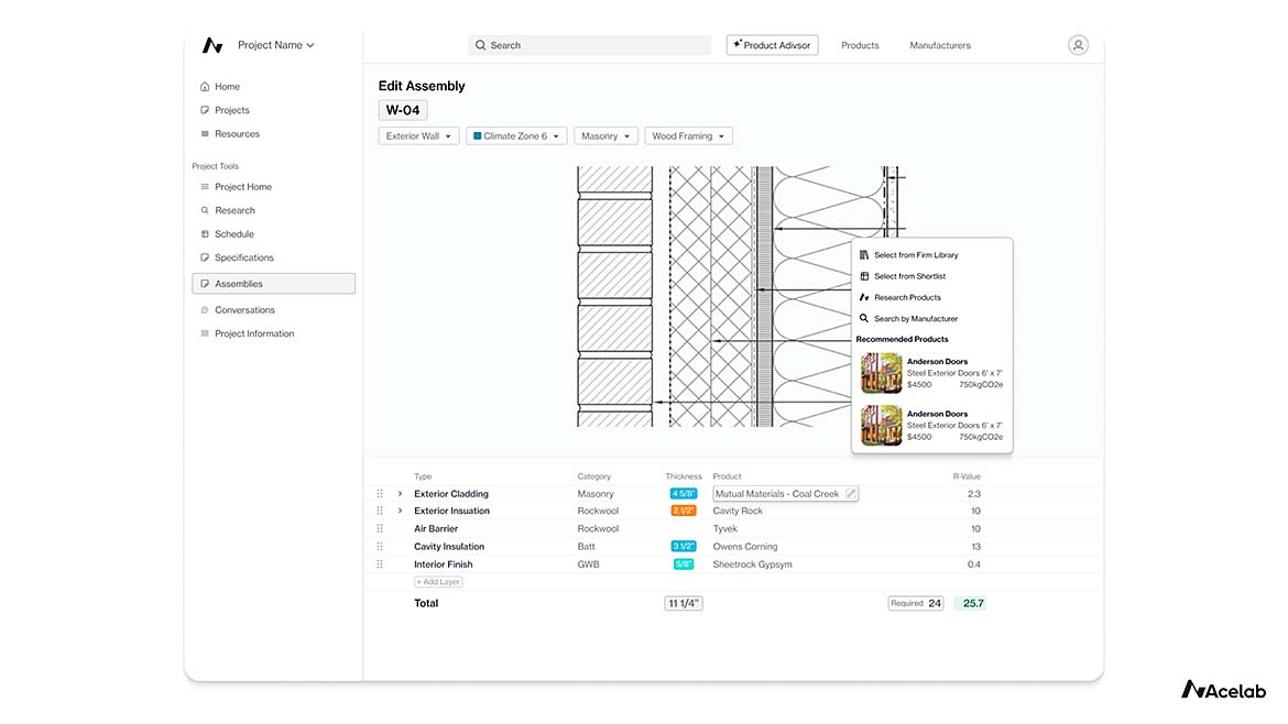 A screenshot from Acelab