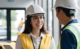women and man in safety gear