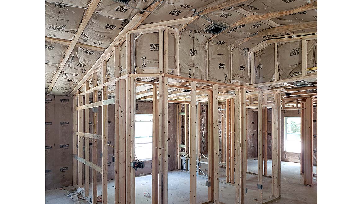 Insulation and wood framing