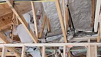 Applying spray foam Insulation