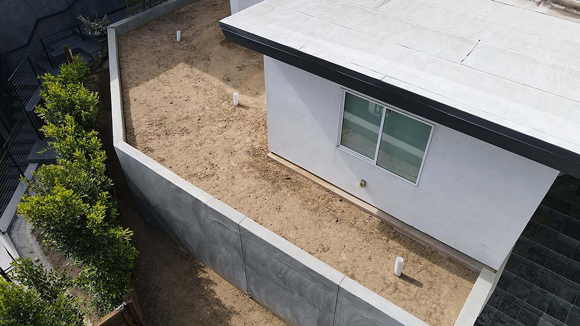 A retaining wall