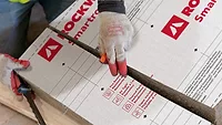An image of ROCKWOOL's Smartrock product being scored