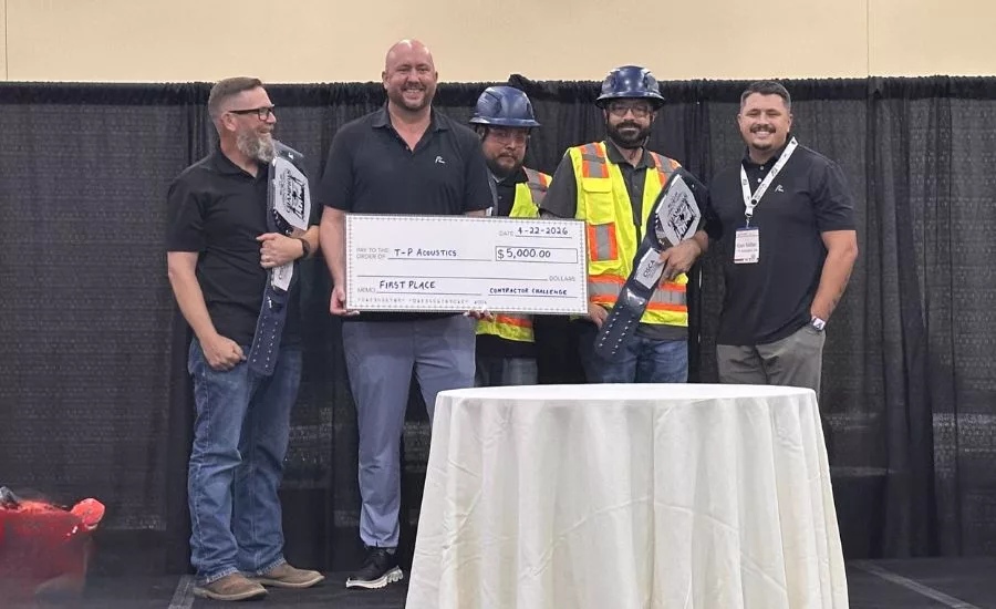 T-P Acoustics team accepts the award