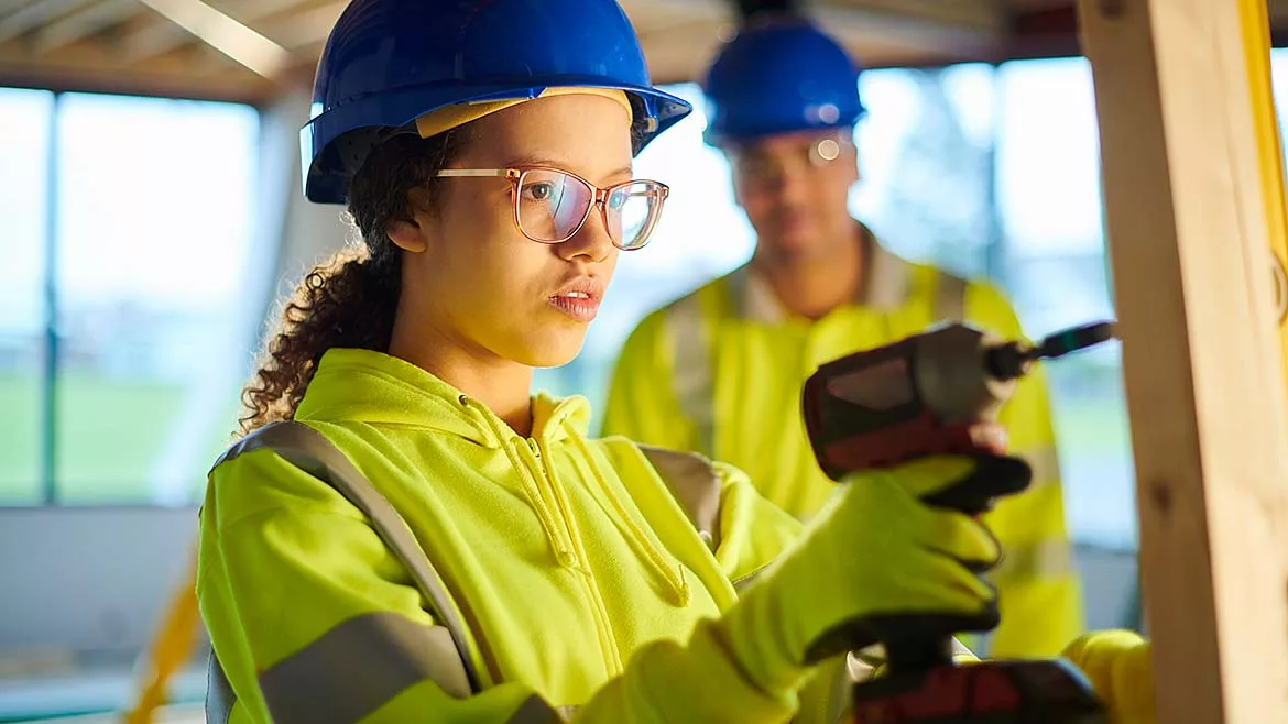 A picture of a student at the Carpenters Training Facility in Vegas