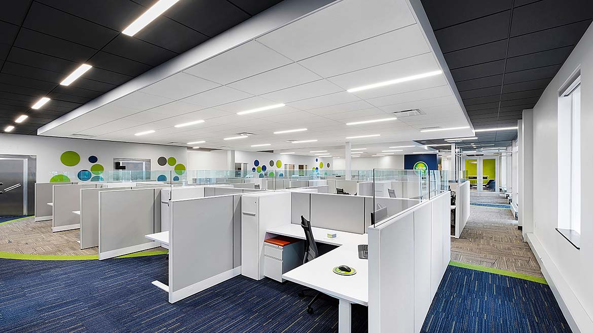 A retail space in a bank