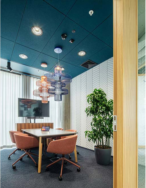 Rockfon Sonar stone wool ceiling panels in a university building