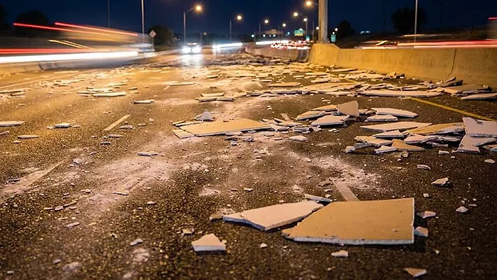drywall-in-freeway-Firefly.jpg Drywall strewn across a highway at night