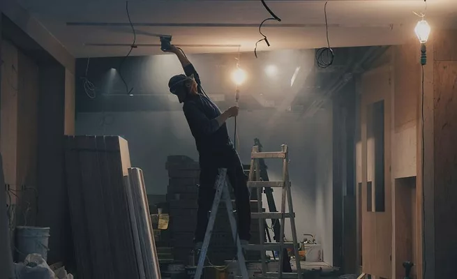 Drywall Contractor Photo by H&CO on Unsplash.jpg drywall contractor sanding ceiling