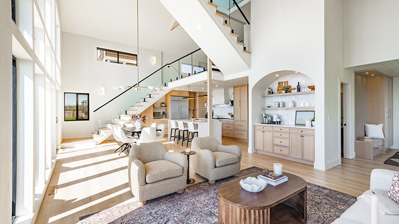 Interior view of residential waterfront home