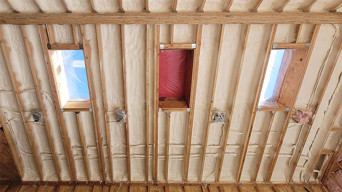 new installation on a ceiling during a retroft project