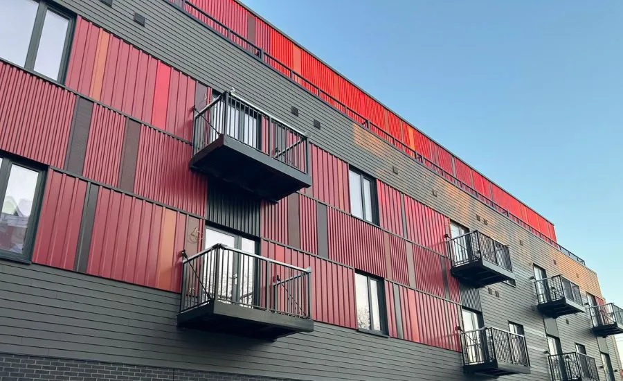 exterior of metal building