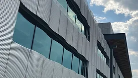 A facade made of expanded metal