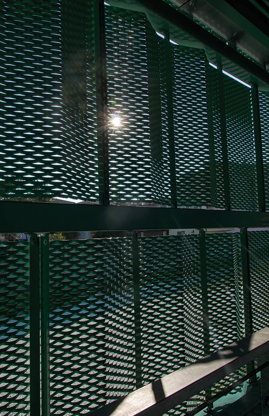 An example of the outward views and shading properties of an expanded metal façade