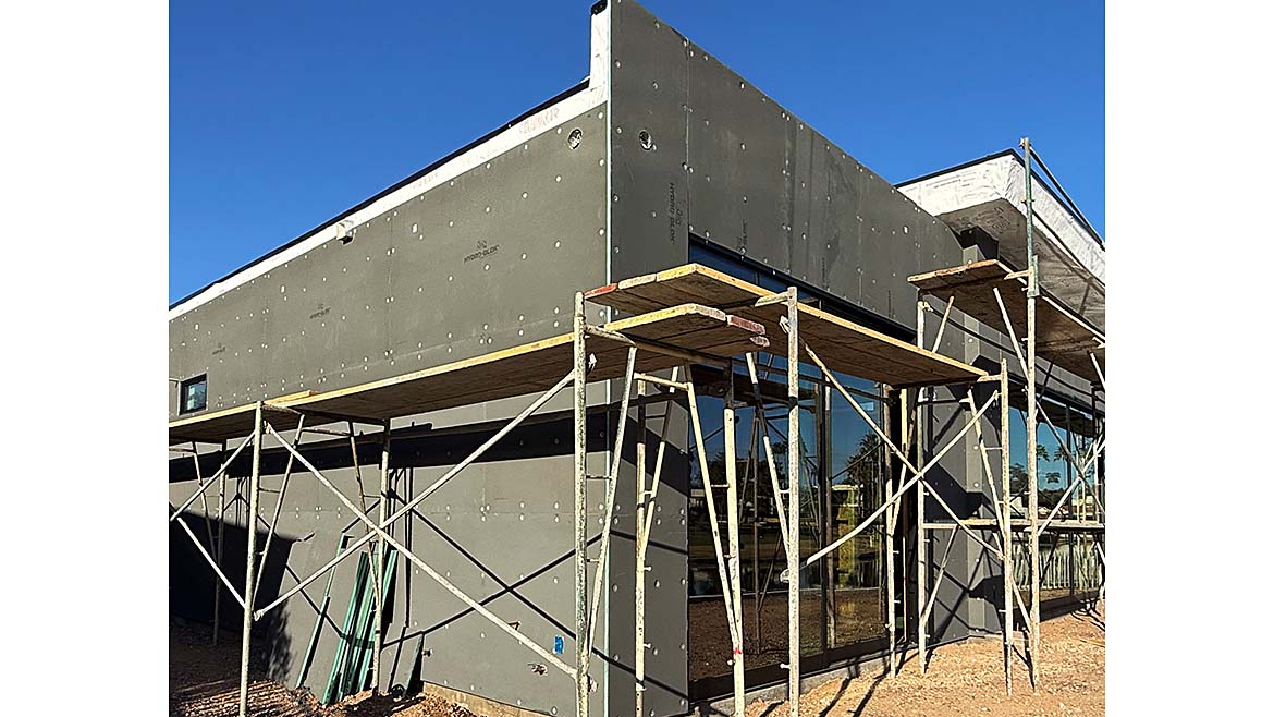HydroBlok One CI Boards installed on a house in Prescott, Ariz.