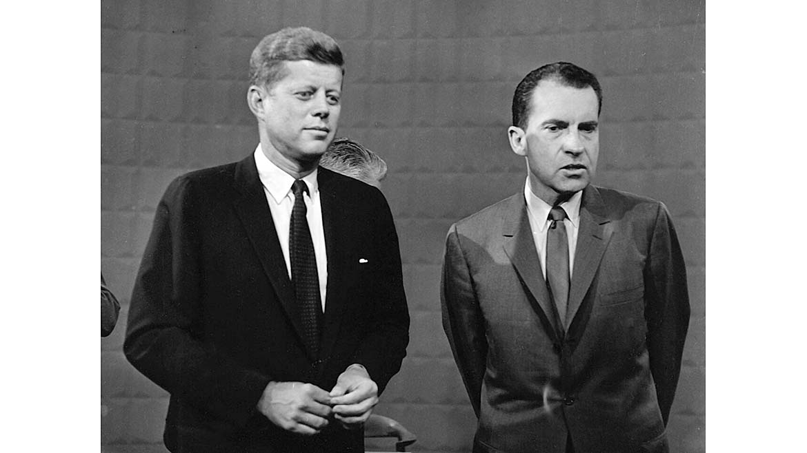 John F. Kennedy and Richard Nixon before a debate in 1960