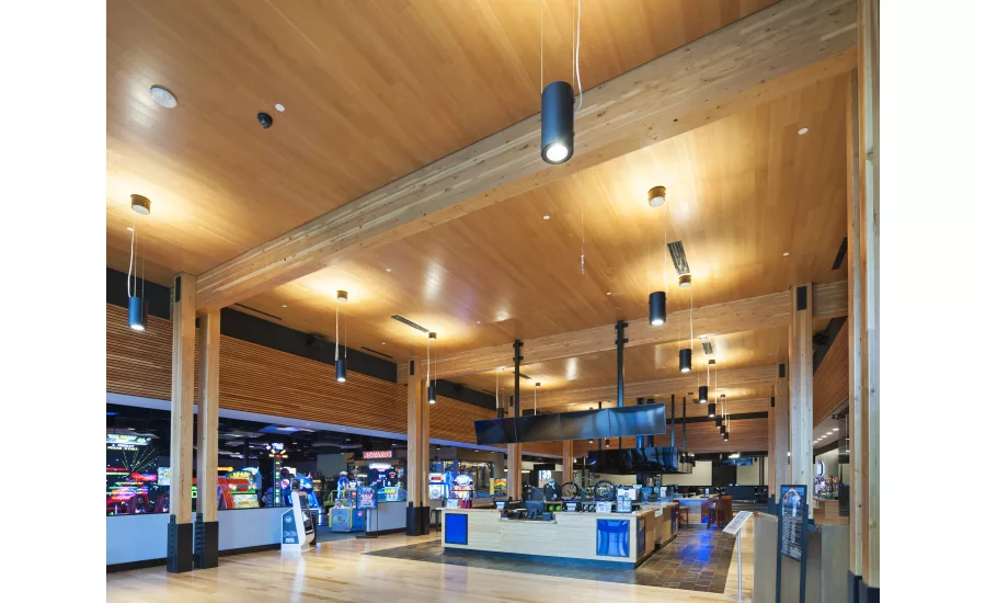 wood ceiling linear plank