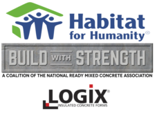 habitat, logix and build with strength logo