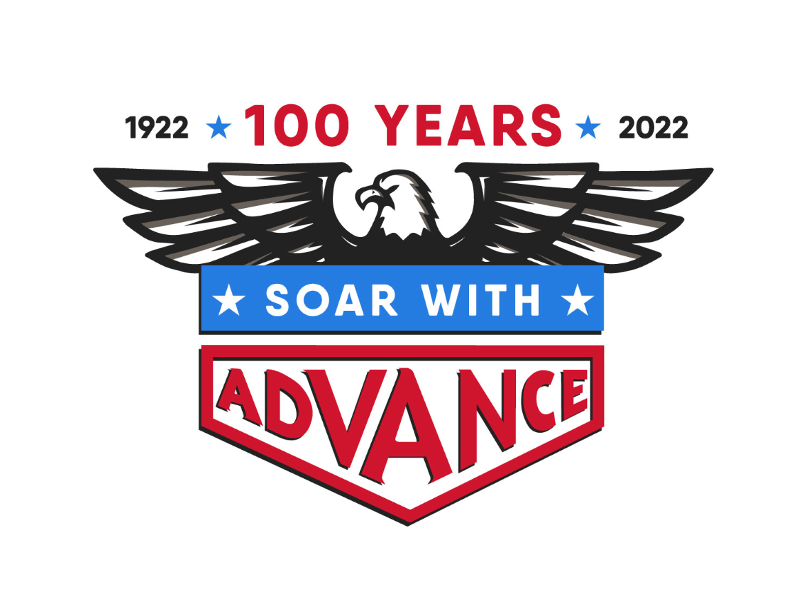 Advance Equipment 100 year anniversary logo.png