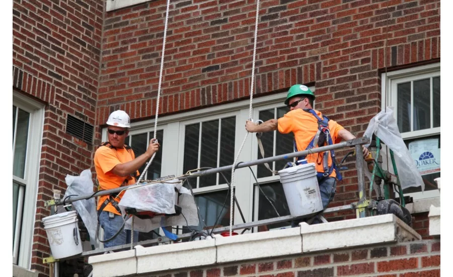 Western Workers repairing masonry